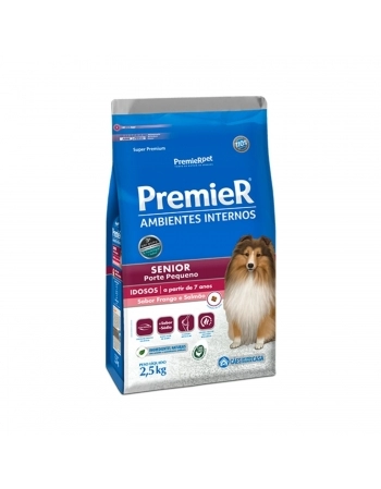PremieR Ambientes Internos Senior Sabor Frango & Salmão – Cães 7 anos + 2,5KG