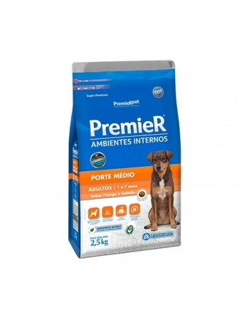 PremieR Ambientes Internos Adultos Porte Médio sabor Frango & Salmão 2,5KG
