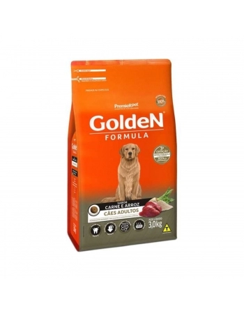 GoldeN Formula Cães Adultos Carne & Arroz 3 KG