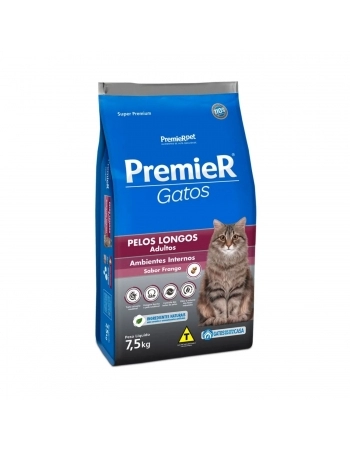 PremieR Gatos Adultos Pelos Longos – Frango 7,5KG