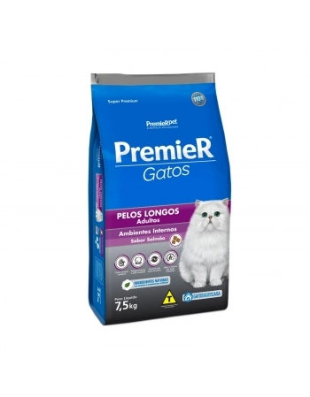 PremieR Gatos Adultos Pelos Longos – Salmão 7,5KG