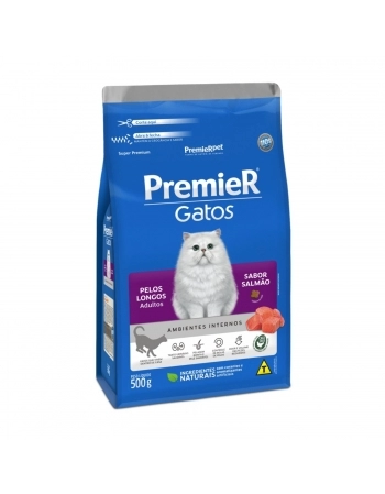 PremieR Gatos Adultos Pelos Longos – Salmão 0,5G