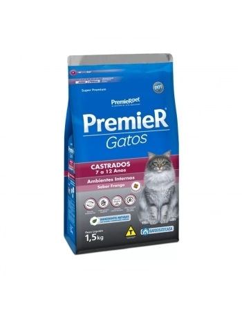 PREMIER GATOS CASTRADO 7 A 11 ANOS FRANGO 1,5KG