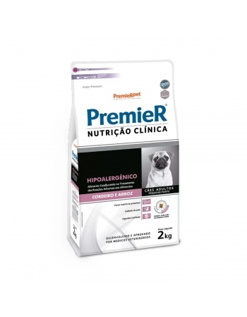 PremieR Nutrição Clínica Hipoalergênico Cordeiro e Arroz Cães Porte Pequeno 2 KG
