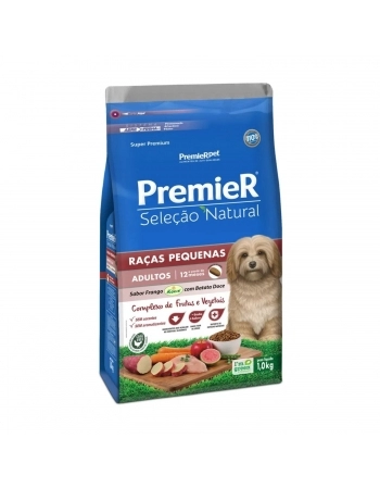 PremieR Seleção Natural Cães Adultos Raças Pequenas Sabor Frango Korin com Batata Doce 1KG