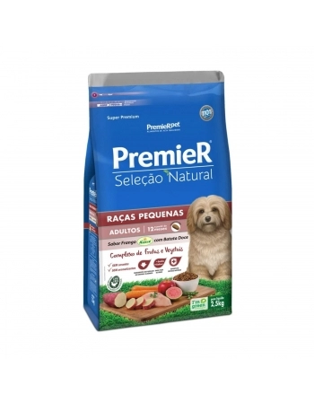 PremieR Seleção Natural Cães Adultos Raças Pequenas Sabor Frango Korin com Batata Doce 2,5 KG
