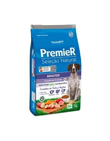 PremieR Seleção Natural Cães Adultos Sabor Frango Korin com Batata Doce 12KG