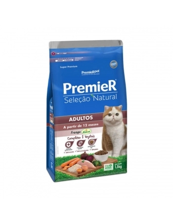 PremieR Seleção Natural Gatos Adultos Sabor Frango 1,5 Kg