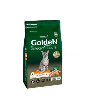 GoldeN Seleção Natural Gatos Adultos Sabor Frango & Arroz 3 Kg