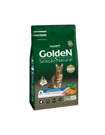GoldeN Seleção Natural Gatos Castrados Sabor Frango com Abóbora e Alecrim 1KG