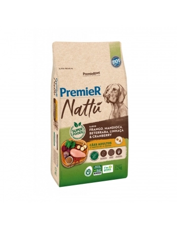 PremieR Nattu Cães Adultos sabor Mandioca 12KG
