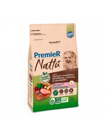 PremieR Nattu Cães Adultos Porte Pequeno sabor Mandioca 2,5 KG