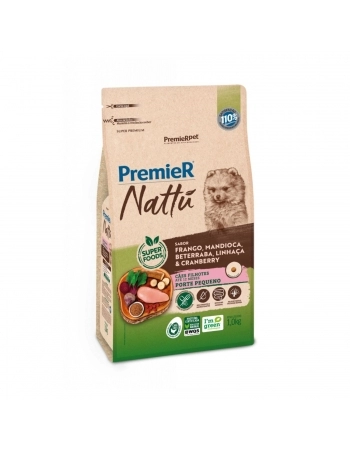 PremieR Nattu Cães Filhotes Porte Pequeno sabor Mandioca 1 KG