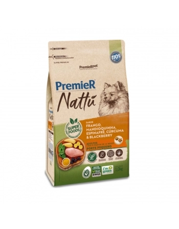 PremieR Nattu Cães Adultos Porte Pequeno sabor Mandioquinha 1KG