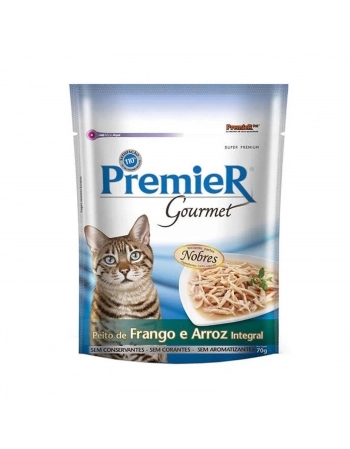 PremieR Gourmet Gatos Sabor Peito de Frango e Arroz Integral 70G