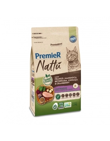 PremieR Nattu Gatos Castrados sabor Mandioca 7,5KG