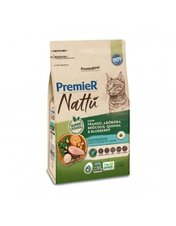 PremieR Nattu Gatos Castrados sabor Abóbora 1,5 KG
