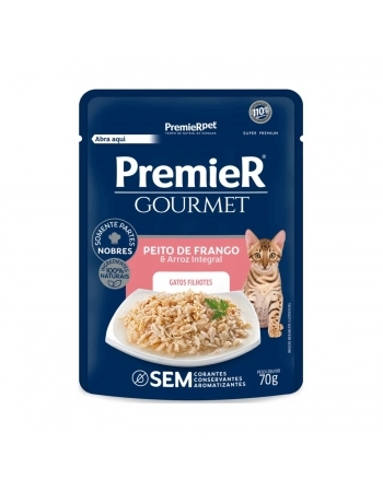 PremieR Gourmet Gatos Filhotes Peito de Frango e Arroz Integral 70 G