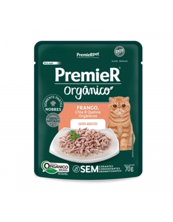 PremieR Gourmet Orgânico Gatos Adultos Frango, Chia e Quinoa 70G