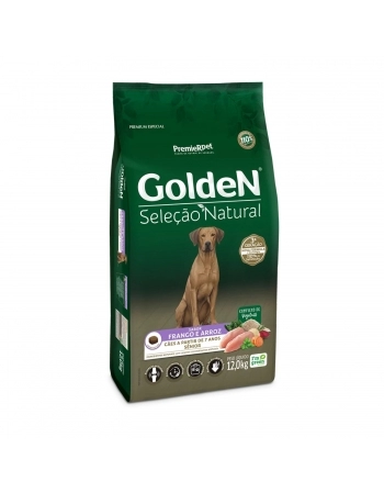 GoldeN Seleção Natural Cães Sênior Sabor Frango & Arroz 12 KG