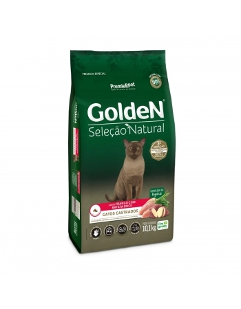 GoldeN Seleção Natural Gatos Castrados Frango com Batata Doce 10 KG