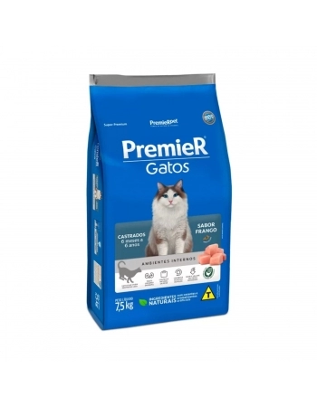 PREMIER GATOS CASTRADO 6 MESES A 6 ANOS FRANGO 7,5KG