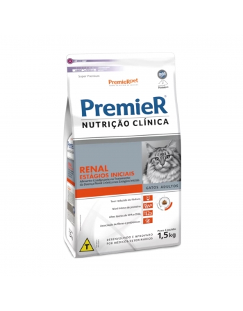 PremieR Nutrição Clínica Gatos Adultos Renal Estágios Iniciais 1,5 KG