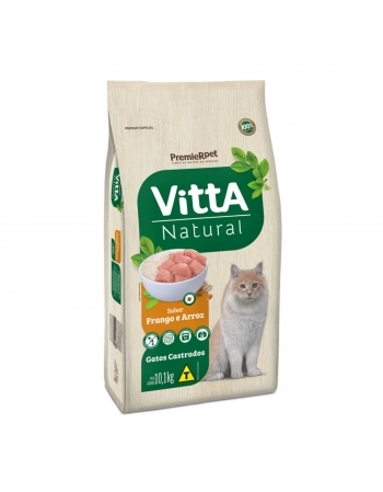 Vitta Natural Gatos Castrados Sabor Frango e Arroz 10,1 KG