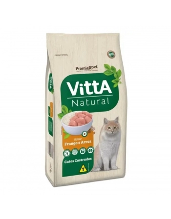 Vitta Natural Gatos Castrados Sabor Frango e Arroz 3 KG